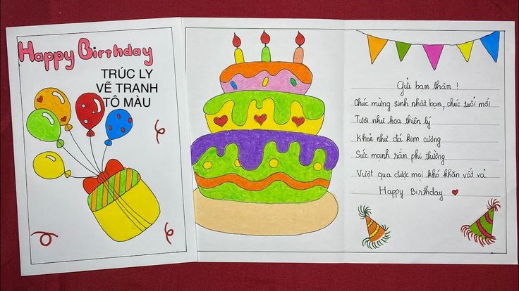 Vẽ Thiệp Chúc Mừng Sinh Nhật | Draw Happy Birthday Card | Vẽ Tranh Chủ Đề  Thiệp Chúc Mừng Sinh Nhật - Youtube | Thiệp, Chủ Đề, Sinh Nhật