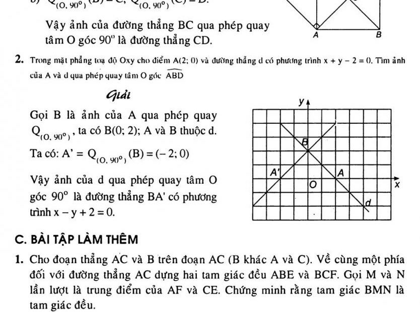 Giải Toán 11 Bài 5. Phép Quay