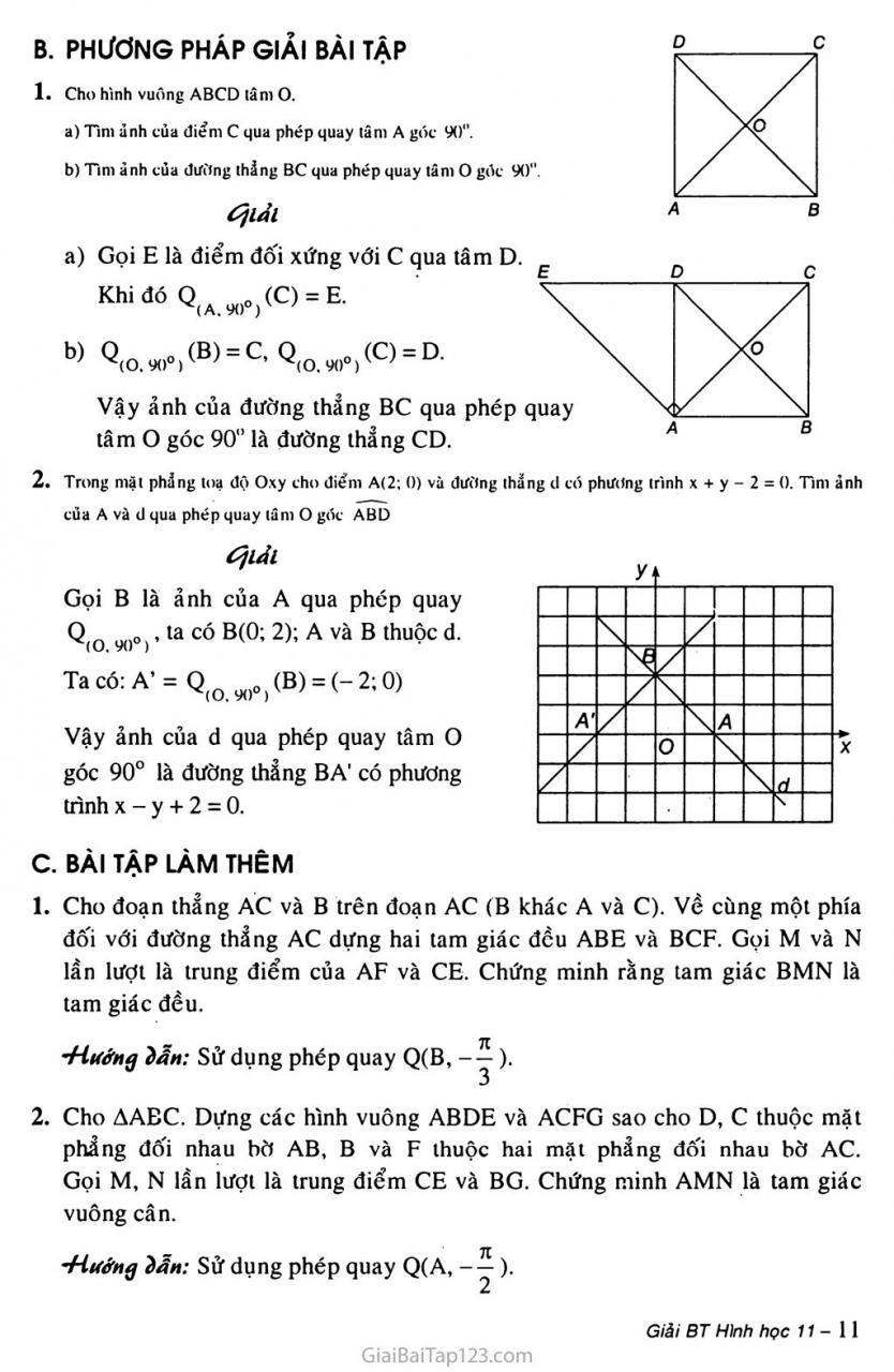 Giải Toán 11 Bài 5. Phép Quay