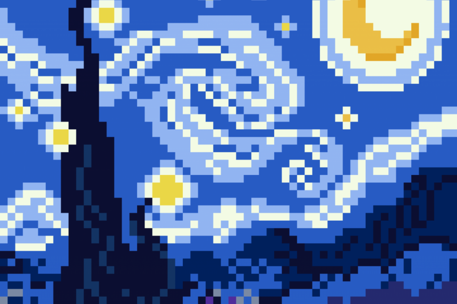 Starry Night - Vincent Van Gogh. (Cronosart99) : R/Pixelart