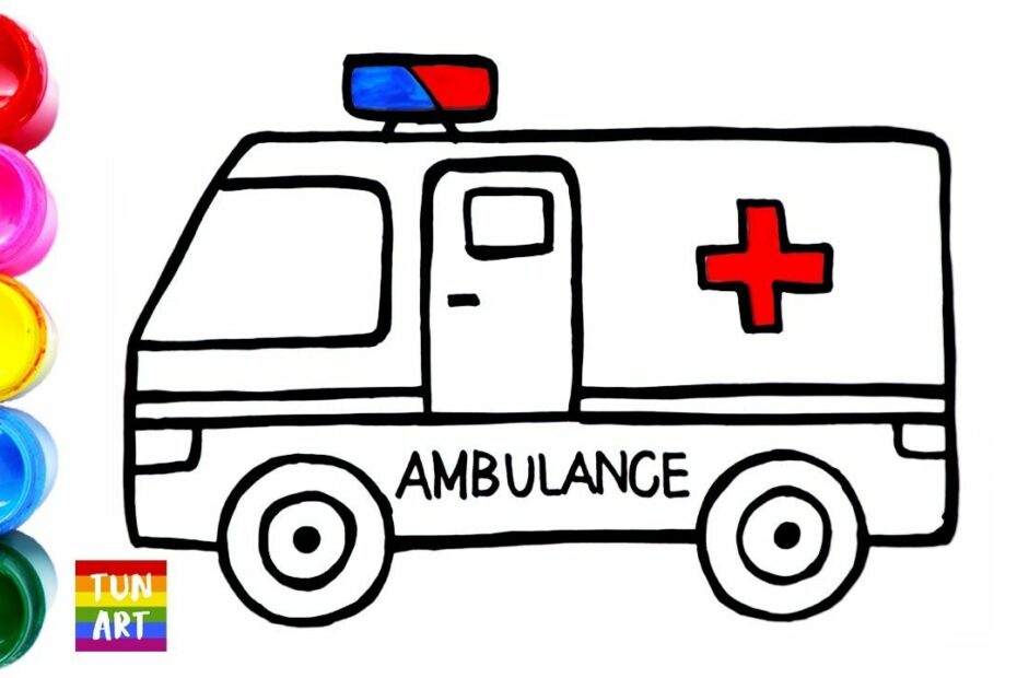 Drawing And Coloring Ambulance | Vẽ Và Tô Màu Xe Cứu Thương | Dạy Bé Tô ...  | Xe Cứu Thương, Cừu