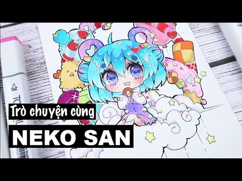 Trò Chuyện Cùng Neko | Vẽ Tranh Chibi Bằng Màu Dạ Touchliit 6 | Lobeo Art X  Neko San - Youtube