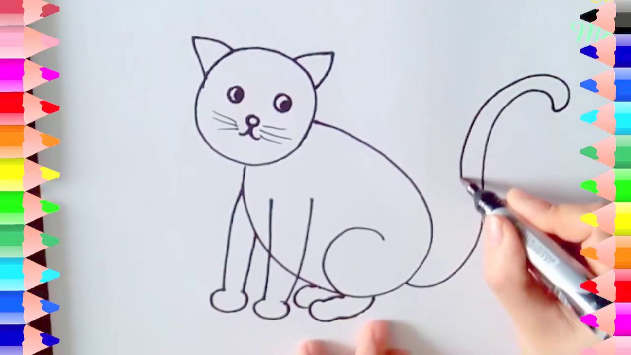 Hướng Dẫn Vẽ Con Mèo/ How To Draw A Cat/ #Congamamnon/#Daybeve - Youtube