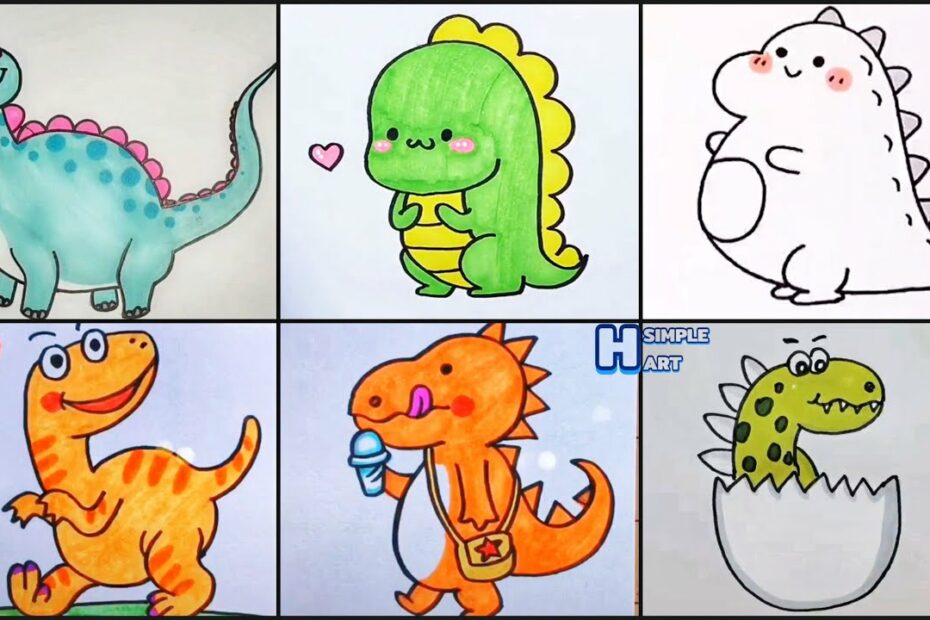 Vẽ Khủng Long Cute Đáng Yêu - How To Draw Cute Dinosaur | Draw Animals #12  - Youtube