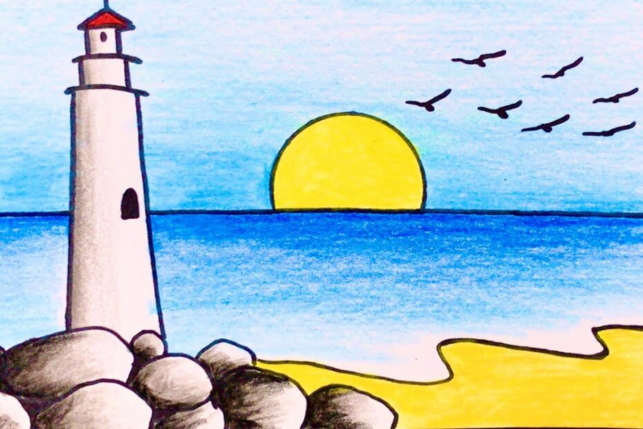 Vẽ Tranh Phong Cảnh Biển Bằng Màu Sáp Cho Người Mới Tập | How To Draw Sea  Scenery For Beginner - Youtube