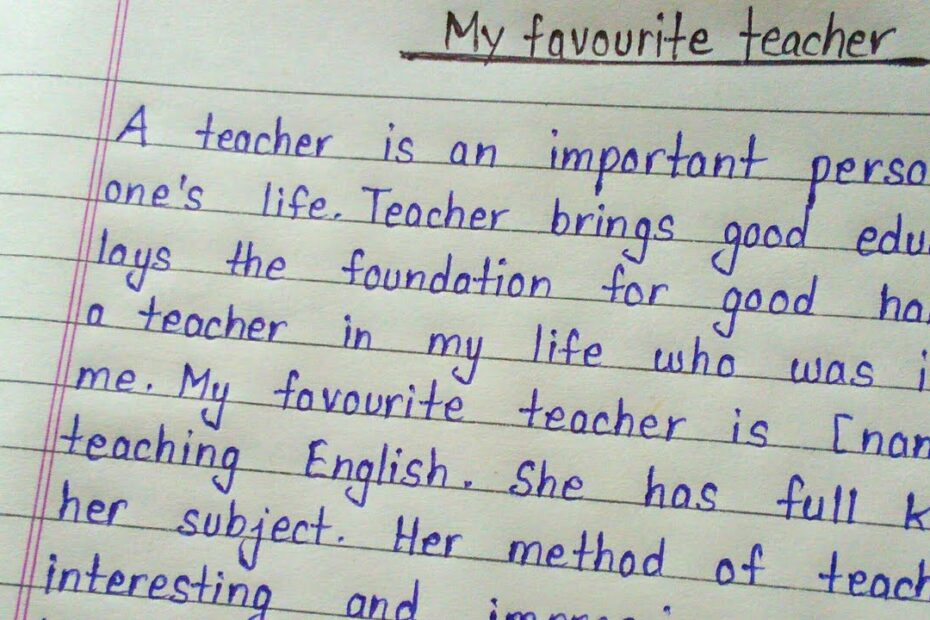 My Favourite Teacher Essay In English || Essay About My Teacher - Youtube