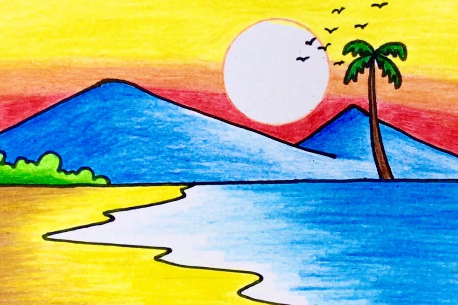 Cách Vẽ Tranh Phong Cảnh Biển Đơn Giản Mà Đẹp | How To Draw Sea Scenery For  Beginner - Youtube