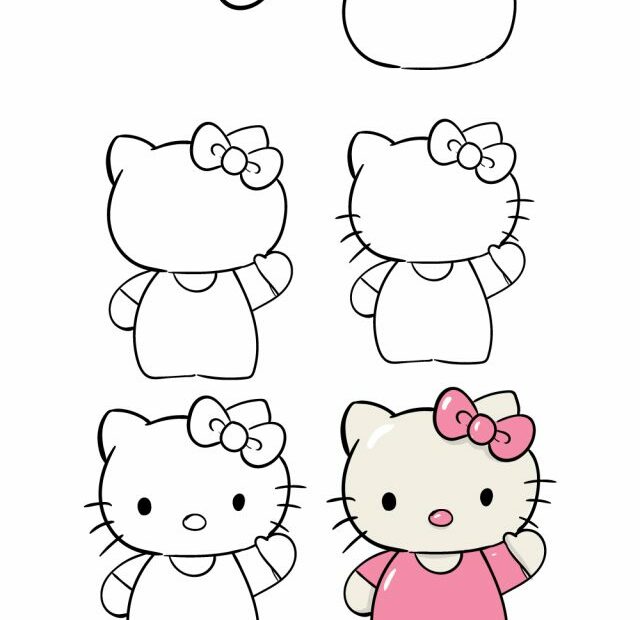 Hướng Dẫn Cách Vẽ Hello Kitty Đơn Giản Với 6 Bước Cơ Bản