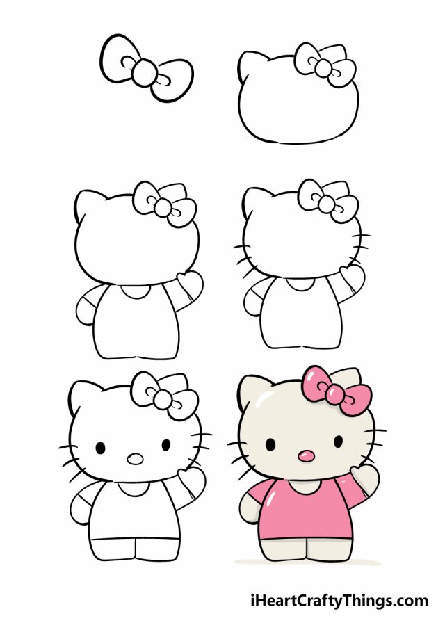 Hướng Dẫn Cách Vẽ Hello Kitty Đơn Giản Với 6 Bước Cơ Bản