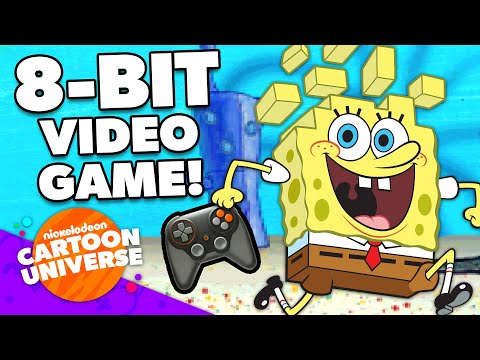 SpongeBob Video Game: 8-Bit Game Adventure Compilation! 🎮 | Nickelodeon Cartoon Universe