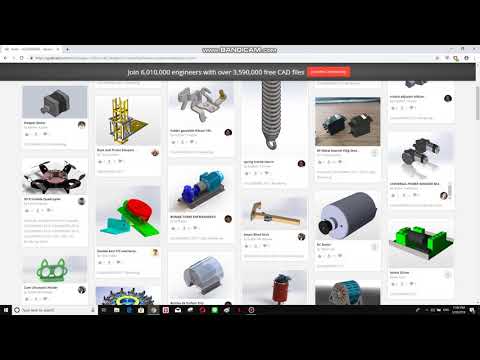 โหลดชิ้นงาน Solidworks และไฟล์อื่นใช้ฟรี  l Grabcad Download model