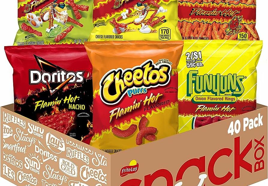 Amazon.Com : Frito Lay Flamin' Hot Mix, 6 Flavor Single Serve Cheetos,  Doritos, Chester'S & Funyuns Variety Pack, (40 Count) : Grocery & Gourmet  Food