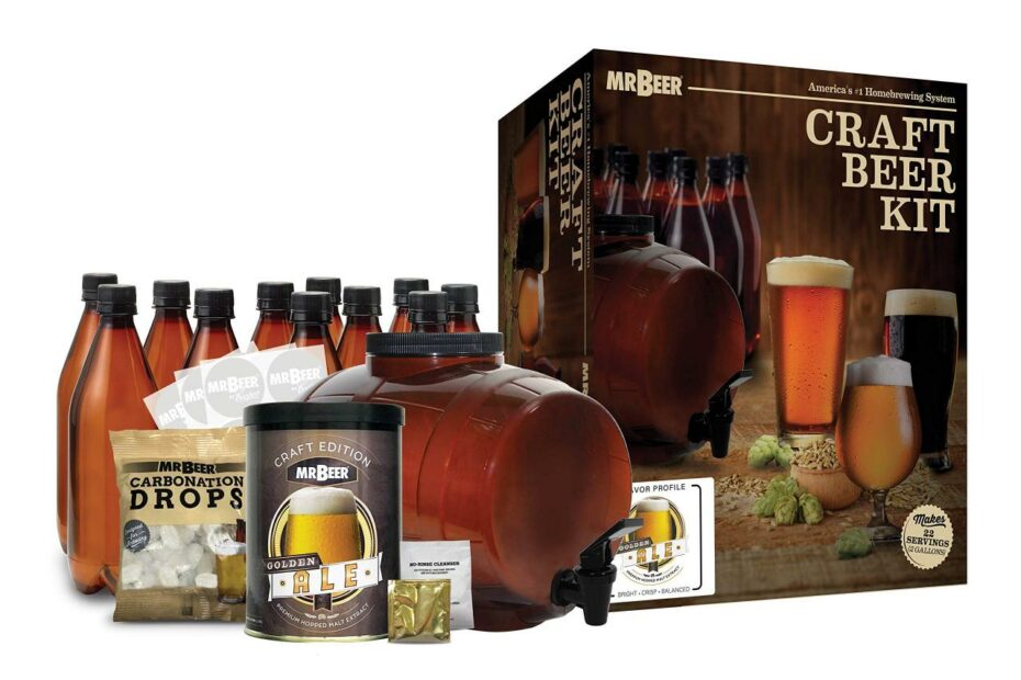 Amazon.Com: Mr. Beer Complete Beer Making 2 Gallon Starter Kit, Premium  Gold Edition, Brown: Beer Brewing Starter Sets: Home & Kitchen