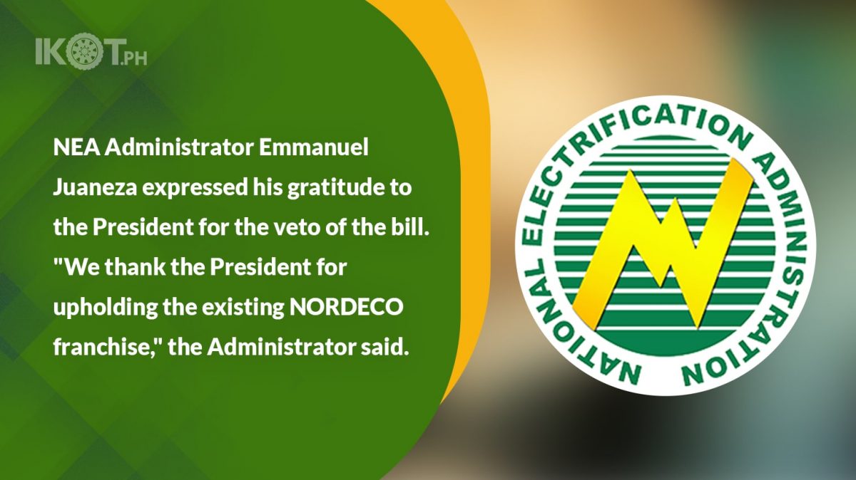 Nea Lauds Dlpc Franchise Area Expansion Act Veto — Ikot.Ph