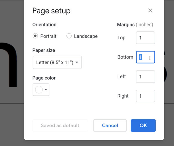 Google Docs: Adjusting Margins