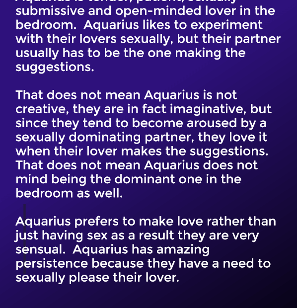 Aquarius Sex Life - The Good, The Bad, The Hot!