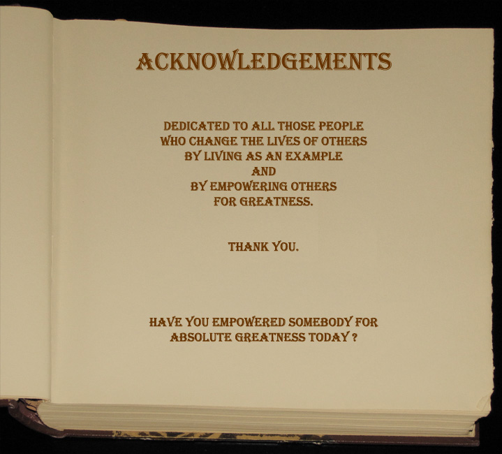 A Is For Acknowledgements | Long-Hand