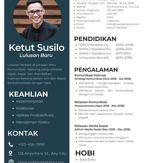 Lamar Kerja Idaman Dengan Contoh Cv Resume Gratis - Canva