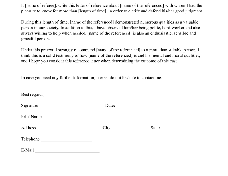 Character Reference Letter For Court | Free Pdf & Word Template |  Lawdistrict