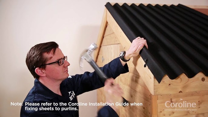 How To Install Coroline Corrugated Bitumen Roofing Sheets - Youtube