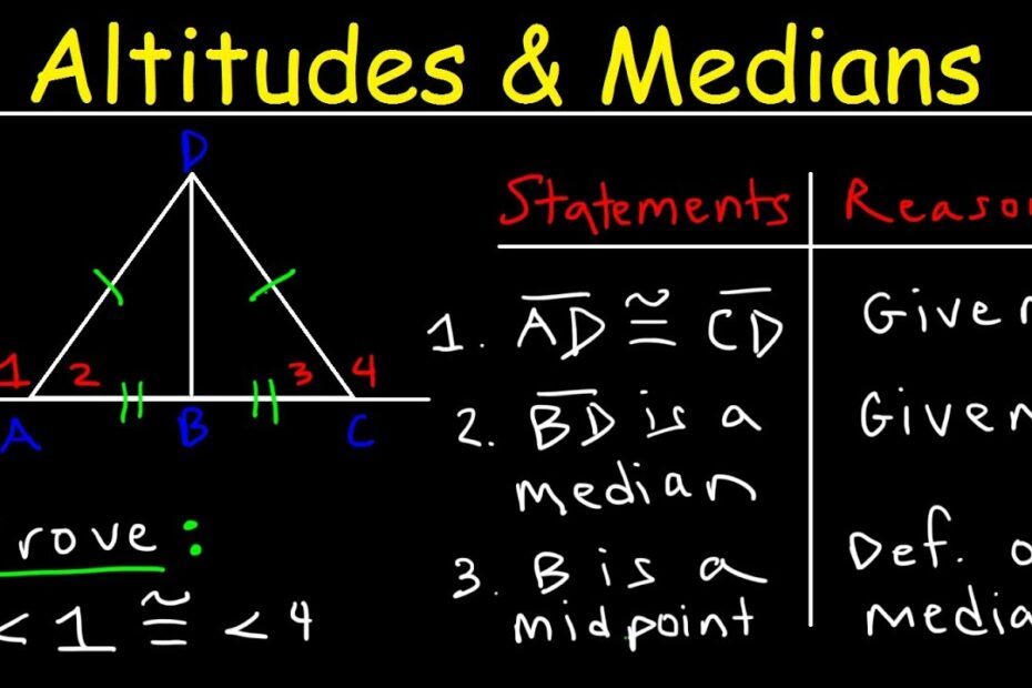 Two Column Proofs - Triangles, Medians And Altitudes - Youtube