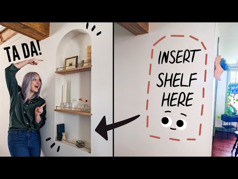 I built a recessed arched wall shelf all by myself! 💪 | *floating shelves* | Home Made Home